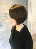 お客様スタイル☆アッシュグレージュのショートボブ