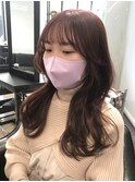 韓国風くびれヘア☆ピンクブラウンメルティカラーブリーチなし