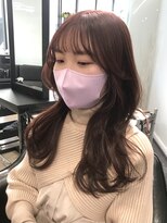 韓国風くびれヘア☆ピンクブラウンメルティカラーブリーチなし