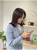 《SAYAKA》ぱつっとロブ×ピンクブラウン