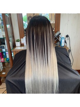 アイヘアー(AI HAIR) ☆ハイトーン編込エクステでロングのグラデーション風カラー☆