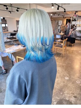 ニュート(Neut ) エンドカラーブルー/ホワイトシルバー/ケアブリーチ/裾カラー