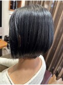 切りっぱなしボブディ夏カラー＊暗髪アッシュブラウン30代40代