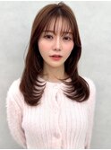 韓国レイヤー/ワインレッド/マロンベージュ/イメチェン/吉祥寺