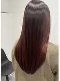 セミロングストレートレッドオレンジブラウン20代30代40代