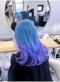 ブルー×パープル ケアブリーチ 原宿