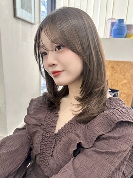 ポーチバイハニー オモテサンドウ(PORCH by HONEY omotesando) ミディアムレイヤーカットミルクティーブラウン3