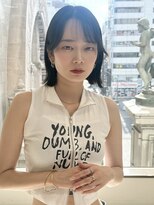 ニューヨークニューヨーク なんば道頓堀店(NYNY)&nbsp;前髪あり韓国風切りっぱなしボブ×ブルーブラック