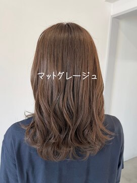 サロン(SALON) マットグレージュ／ダークグレージュ顔周りレイヤー顔周りカット
