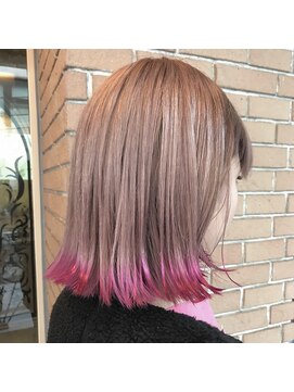 サロンドミルク 原宿(salon de MiLK) 【サロンドミルク原宿】裾カラー×ベビーピンクタンバルモリボブ