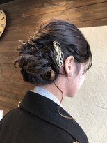 ミックスカール(Mixcurl) ゆるふわさ編み込みパーティーアップ(結婚式、二次会、謝恩会)