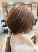short bob×orange beige