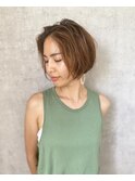 20代30代40代★ヘルシーなワンレンショートボブ