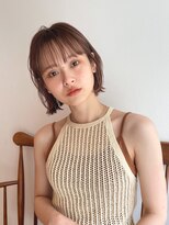 似合わせ小顔ボブ×ベージュカラー デザインカラー