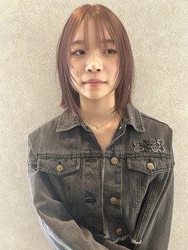 コト 福井大和田店(coto) 福井　大和田　ピンクミルクティーベージュ　顔まわり　ロブ