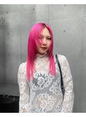 pink/ピンク ネオンピンク レイヤーカット