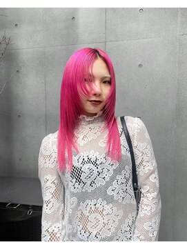 ヴァーディ オモテサンドウ(Vardy omotesando) pink/ピンク ネオンピンク レイヤーカット