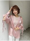 可愛くなりすぎないふんわり顔まわりレイヤーカット