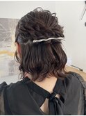 ハーフアップ　ヘアセット岡山