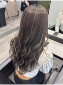 ハイライトバレイヤージュケアブリーチダブルカラーグレージュ