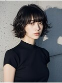 レイヤーカットショートウルフくびれボブ前下がりボブシャギー