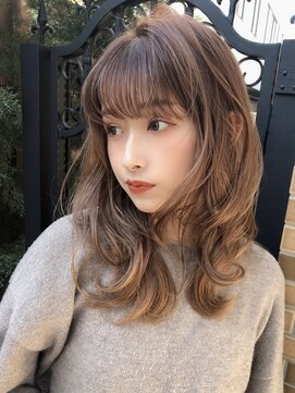 ヘアーフィックス リュウアジア 越谷店(hair fix RYU Asia) くすみベージュ韓国風レイヤー似合わせカットやる巻