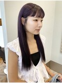 ラベンダー/ラベンダーカラー/切りっぱなし/オン眉