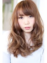 ヘアーアートシフォン 川口東口店(hair art chiffon)&nbsp;モーブカラー&セミウェットなワイドバングなくびれミディ 川口