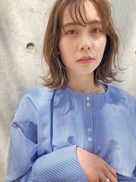 エマエコル(Emma ecole) Emma ecole 外ハネボブ ココアブラウン シースルーバング by.Mai