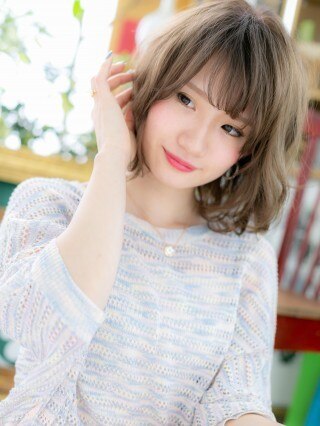 色っぽインナーカラーくせ毛風無造作大人ボブg上尾20代30代40代