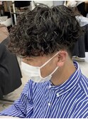 ツイストスパイラルパーマツーブロックメンズマッシュメンズヘア