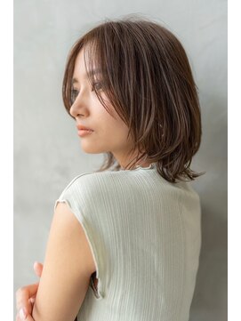 ケアリー 流山おおたかの森(Carelly) 大人かわいい前髪セシルカットココアブラウンフリンジウェーブ