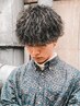 メンズカット＋ツイストスパイラルパーマ＋金ハイライト