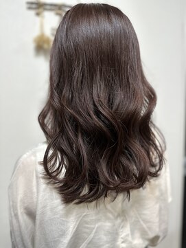 ジウ 上通り(JIU) 20代30代小顔ゆるふわミディピンクブラウン