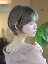 ティーワン 神埼店(T-one)&nbsp;■ネビージュオリーブベージュ髪質改善前髪カット耳掛けショート