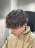ウルフカットツイストスパイラルパーママッシュショートヘア