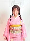 成人式ヘアアレンジヘアセットあみおろし