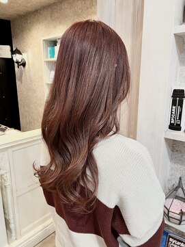 キャアリー(Caary) 福山美容室caary ブリーチピンクカラー透明感イルミナカラー20代