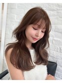 韓国ヘア　2wayバング  レイヤーカット くびれヘア  顔周り/