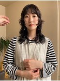 ミディアムレイヤー × ニュアンスパーマ
