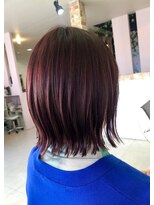 ドゥ スタイル 三国ヶ丘店(Duex Style) 大人のブリーチ、スタイリッシュピンク ×切りっぱなしミディ