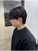 曲がる縮毛矯正/men's/センターパート/ダウンパーマ/新宿/藤沼