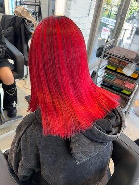 インク サカエ(inq sakae) ケアブリーチ2回/レッドカラー/透明感/艶髪/セミロング