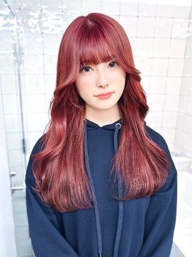 フウ(fuh) ピンクレッド/ロング/レッド/ピンク/ピンクカラー/暖色/暖色カラ