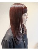 ボルドーカラー＆顔まわりレイヤー