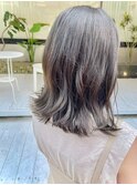 透明感ある暗髪アッシュグレージュ