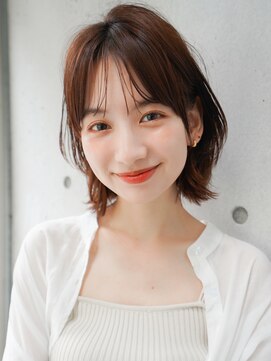 リヤン 表参道(lyann) ショコラベージュ ボブルフ ベビーバング カール くびれヘア