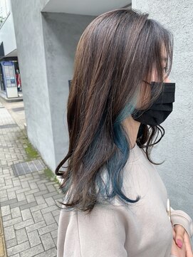 スイート ヘアデザイン(Suite HAIR DESIGN) 【suite】インナーカラー ターコイズブルー 夏カラー