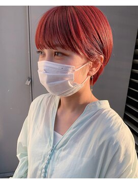 フレームプラス 御堂筋難波店(FRAME +) チェリーレッド 暖色 耳掛けショート