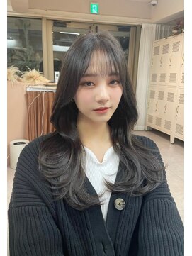 ユニ 原宿(uni) 切りっぱなしボブ/エアリーロング/美髪/ピンクブラウン/原宿